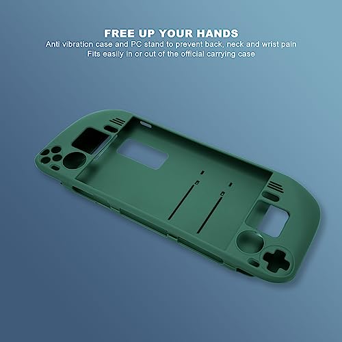 Steam Deck Protective Case with Kickstand Full Coverage Fingerprint Proof Cover for Hands-Free Gaming and Protection