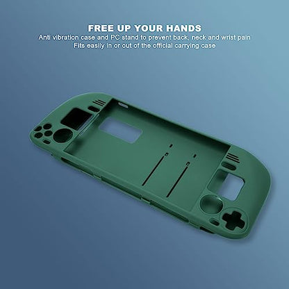 Steam Deck Protective Case with Kickstand Full Coverage Fingerprint Proof Cover for Hands-Free Gaming and Protection