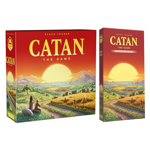 CATAN Board Game + 5-6 Player Expansion Bundle - Strategy Game for Families & Adults, Trade Build Settle, Extended Player Count Party Game, Ages 10+, 3-6 Players