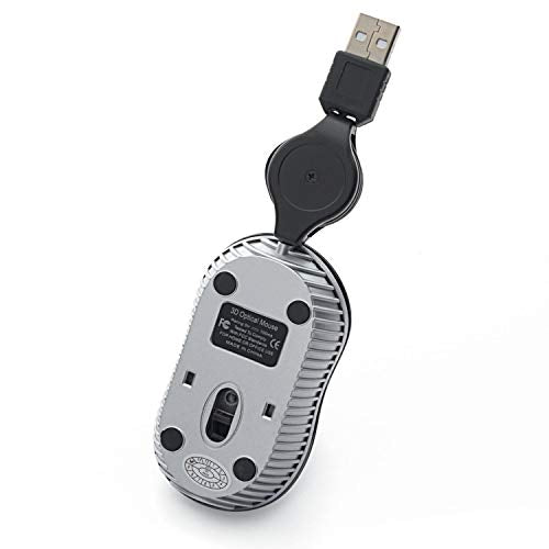Verbatim Wired Optical Computer Mini USB-A Mouse - Plug & Play Corded Small Travel Mouse with Retractable Cable – Black 98113 - color: BLACK