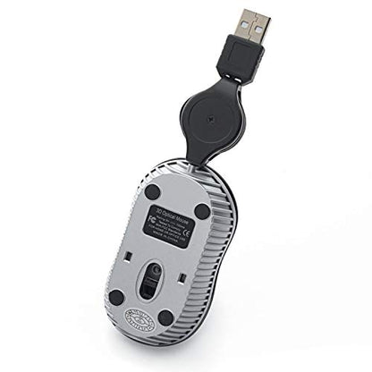 Verbatim Wired Optical Computer Mini USB-A Mouse - Plug & Play Corded Small Travel Mouse with Retractable Cable – Black 98113 - color: BLACK