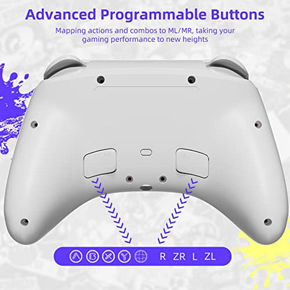 Mytrix Wireless Switch Controller fo Switch, Windows PC iOS Android Steam/Steam Deck, 7 Color RGB Lighting Pro Controller with Turbo, Motion, Vibration, Wake-Up, Headphone Jack (Tri-color) - color: Tri-Color