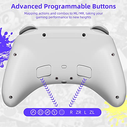 Mytrix Wireless Switch Controller fo Switch, Windows PC iOS Android Steam/Steam Deck, 7 Color RGB Lighting Pro Controller with Turbo, Motion, Vibration, Wake-Up, Headphone Jack (Tri-color) - color: Tri-Color
