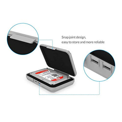 ORICO Hard Drive Case 3.5 inch HDD Storage Carrying Case Anti-Static and Shockproof External Hard Drive Portable Case, Compatible with WD, Seagate, Toshiba, Samsung, Hitachi, Crucial-PHXGY - color: Grey