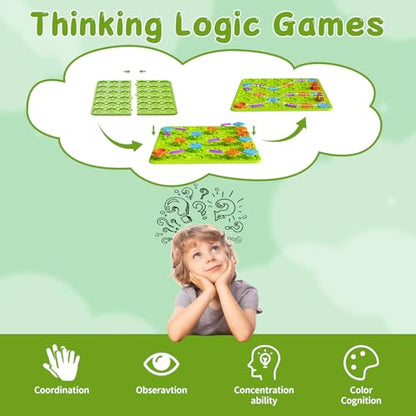 Brain STEM Activity Logic Kits: 200+ Challenges Educational Playthings | Interactive Puzzle Maze Solutions For Kids Ages 3-10 - 4 Difficulty Levels Portable Learning Resources Skill Builder Toy - color: Green