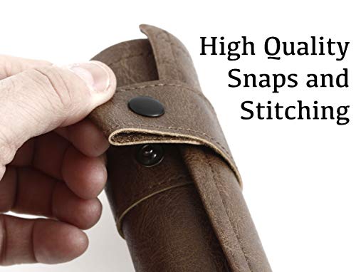 Forged Dice Co Scroll Dice Tray and Rolling Mat with Zippered Dice Holder - Storage Pouch Holds up to 14 Metal or Plastic Polyhedral Dice - Compatible with DND and Dungeons & Dragons Game Dice - color: Brown