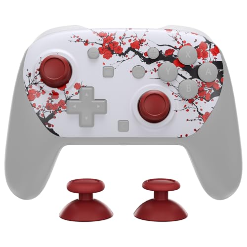 eXtremeRate DIY Replacement Faceplate Shell for Nintendo Switch 2 Pro Controller, Custom Front Housing Case, Thumbsticks and Screwdriver Tools for Switch 2 Pro Controller - Winter Blossom - color: Winter Blossom