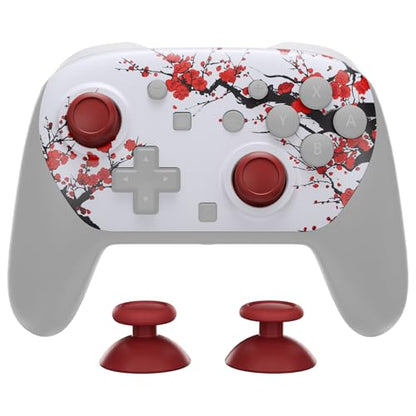 eXtremeRate DIY Replacement Faceplate Shell for Nintendo Switch 2 Pro Controller, Custom Front Housing Case, Thumbsticks and Screwdriver Tools for Switch 2 Pro Controller - Winter Blossom - color: Winter Blossom
