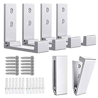 OHIYO 6Pcs Foldable Hooks for Hanging Coat & Bags & Hat & Key Wall Mounted Heavy Duty Aluminum Alloy Folding Coat Hooks with 12pcs Screws for Headphones Holder or Wall Hanger Hook(Matte Silver) - color: Silver 6 Pack