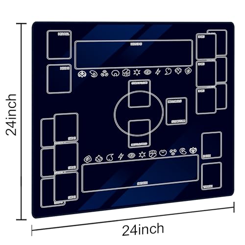 Playmat for Trading Card Game – 2-Player Trainer Mat with Damage Counters and Professional Storage Bag (Blue, Large) - color: Blue