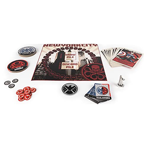 Marvel, Hail Hydra Superhero Board Game Black Panther Hulk Captain America Red Skull Black Widow Spiderman, for Adults and Teens Ages 14 and up
