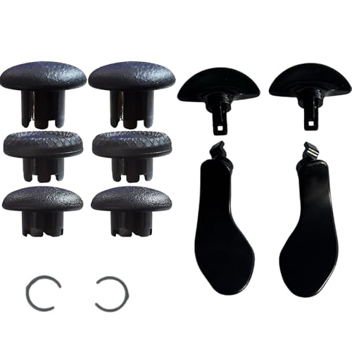 12 in 1 Interchangeable Thumbsticks & Metal Back Paddles Replacement Parts for PS5 DualSense Edge Controller, 6 Silicone Analog Joystick Caps, 4 Paddles Trigger Buttons,2 Base Rings (Black) - color: Black