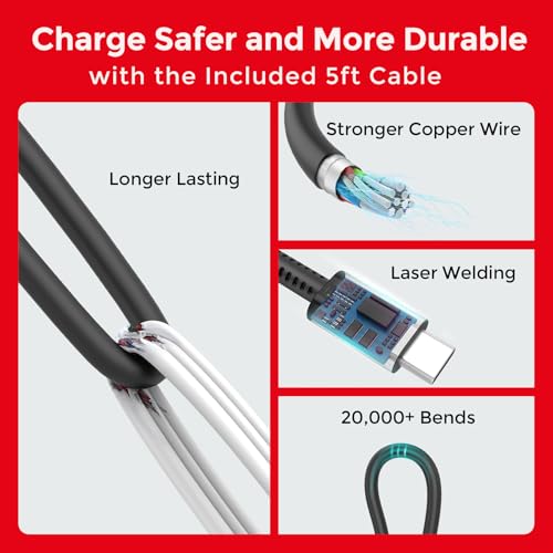 2-Pack Charger for Nintendo Switch 2-20V 3A 60W AC Adapter Fast Charging with 5ft USB C Cable - Compatible with Switch/OLED/Lite/Steam Deck - Support 4K TV Mode - Original Quality - size: 2Pack 5FT