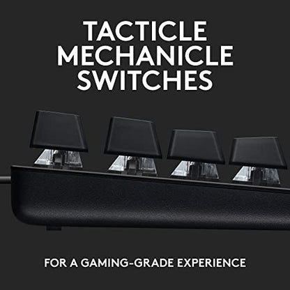 Logitech G413 SE Full-Size Mechanical Gaming Keyboard - Black | Backlit, anti-ghosting, compatible with Windows and macOS, aluminum material - size: Full Size