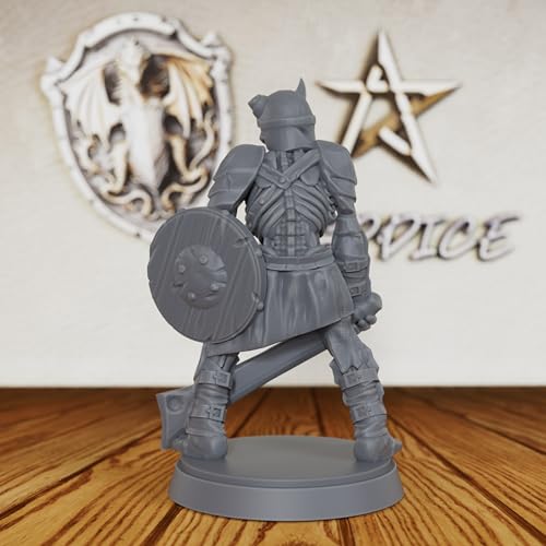 AUSPDICE Fantasy Tabletop RPG Miniature: Unpainted 28mm Skeleton Warrior for DND Campaigns, Customizable Undead Figure for Dungeon Encounters & Army Building-AS125