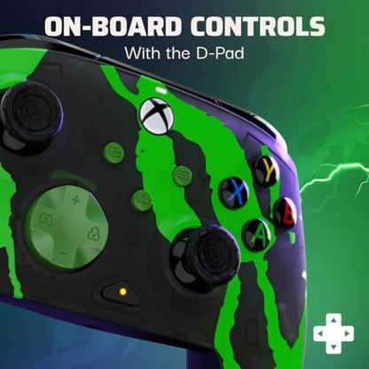 PDP Rematch Glow Enhanced Wired Controller for Xbox Series X|S & Xbox One | Licensed for Xbox & PC, 2 Mappable Back Buttons, Advanced Customization in Companion App, Glow-in-the-Dark, Jolt Green - color: Jolt Green, style: Controller
