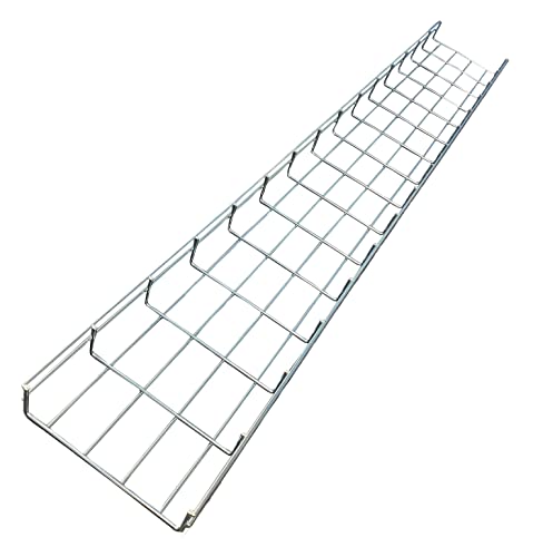 Kable Kontrol Cable Tray- 5 Feet Long - 8" Width, 2” Depth – Wire Mesh Tray Cable Management Rack Cords Organizer Cable Basket, Zinc Plated Steel NEC Approved for Network, Fiber Optic, Cabling - size: Cable Tray 8" W x 2" H x 5 Ft L