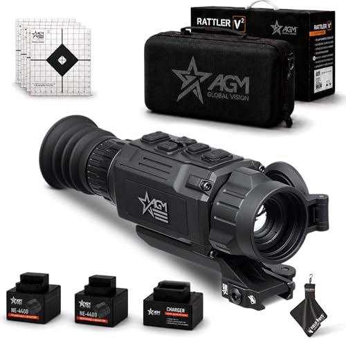 AGM Global Vision Rattler V2 Thermal Imaging Scope for Hunting, High Resolution with High Sensitivity Thermal Optics, Waterproof & Durable, Includes Thermal Targets & Cleaning Cloth - style: 25-384