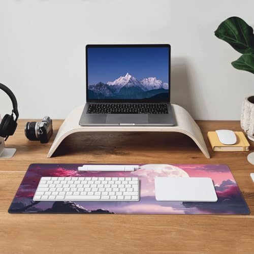 Watercolor Japanese Large Gaming Mouse Pad,Japanese Mouse Pad 31.5 x 11.8 in Mat Desk Pad,Large Desk Mat,Extended Keyboard Mousepad with Non-Slip Base and Stitched Edge for Desk Home Office - color: Cherry Blossom1