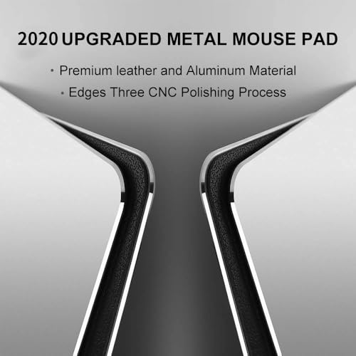 Vaydeer Hard Metal Aluminum Mouse Pad Clear Modern Smooth Magic Ultra Thin Double Side Design Mouse Mat Waterproof Fast and Accurate Control Compatible for Gaming and Office, Silver, 11.81X9.45 Inch - color: Silver, size: 11.8L x 9.5W inches