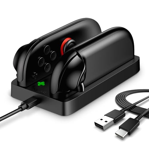 i-Blason Charging Dock Compatible with Nintendo Switch 2 for JoyCon Controller, Portable Slim Small Lightweight Minimalist Charger Station with Charging Cable & LED Indication