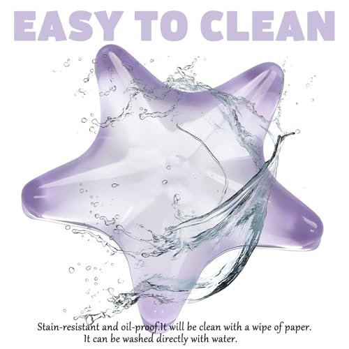 Gel Wrist Rest for Keyboard and Mouse Transparent Purple Sea Star Elbow Pad Cushion Ergonomic Cute Clear Cool Mouse Wrist Pad Silicone Non-Slip Support for Computer Gaming Hand Pillow Ocean Beach - color: Star Purple