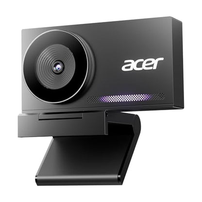 Acer 4K Webcam for PC/Mac with All-Metal Unibody Sculpted, Sony 1/2" Sensor, PDAF, 2 Noise Reduction Mics, Privacy Cover, Lightweight, Fast Cooling, Streaming Camera for Live Meeting Commerce Gaming