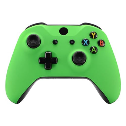 eXtremeRate Green Soft Touch Front Housing Shell Case for Xbox One S/X, Comfortable Replacement Kit Faceplate Cover for Xbox One Wireless Controller Model 1708 - Controller NOT Included - color: Green