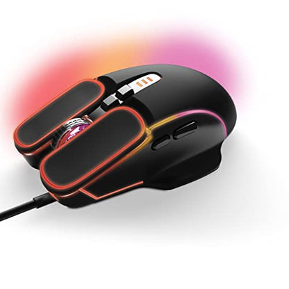 Game Punk RGB Pro Gaming Mouse with LED Lights | Computer Mouse Wired w/ 7 Buttons | Universal Wired Mouse, 3600 DPI, Side Buttons for Video Games, Game Consoles | PC Gamer Mouse for PS5, XBOX, Laptop - color: Black, RGB