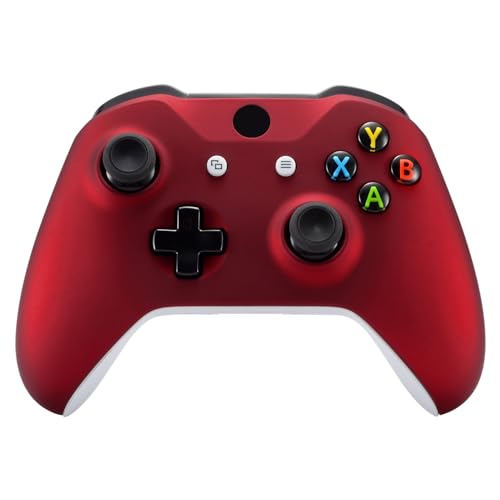 eXtremeRate Replacement Front Housing Shell for Xbox One S/X Controller, Red Custom Kit Faceplate Cover Case for Xbox Wireless Controller (Model 1708) - color: Scarlet Red