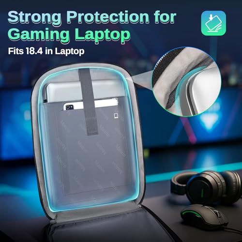 MATEIN 18 inch Gaming Laptop Backpack with Thick Padded Laptop Compartment | Anti Theft, Extra Large Backpack with Rain Cover, Waterproof Travel Bag, Tech Organizer Gaming Accessories
