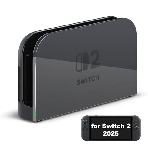 Switch 2 Dock Cover, Custom Faceplate Cover for Nintendo Switch 2 Charging Docking Station Scratch-Resistant & Abrasion-Resistant Hard PC Shell Protector, Transparent - color: Clear