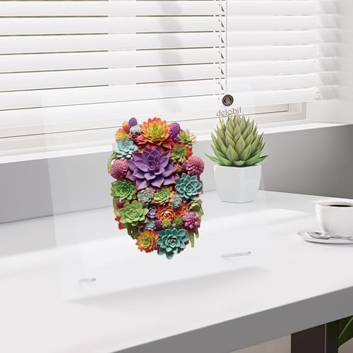 Delobil Succulent Waterfall Wooden Puzzles, 300 Pieces Jigsaw Puzzles, Unique Design Wooden Puzzles for Adults and Kids, Family Game Gift 10.2 x 15.7 Inch - color: Succulent Waterfall, size: 300Pcs