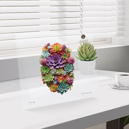 Delobil Succulent Waterfall Wooden Puzzles, 300 Pieces Jigsaw Puzzles, Unique Design Wooden Puzzles for Adults and Kids, Family Game Gift 10.2 x 15.7 Inch - color: Succulent Waterfall, size: 300Pcs