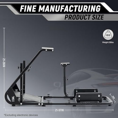 Marada Racing Simulator Cockpit with TV Bracket Mounting Holes Fit for Logitech/Fanatec/Thrustmaster G923 G27 G29 G920 T300, Adjustable Driving Simulator, No Steering Wheel Pedal TV Seat