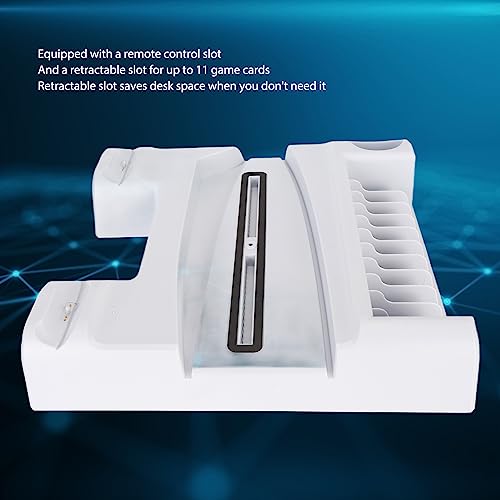 Cooling Stand with Dual Cooling Fans for PS5 Console, 3 Fan Speed Dual Controller Charger Console Stand with 11 Game Slot for PS5 Digital Disc Edition