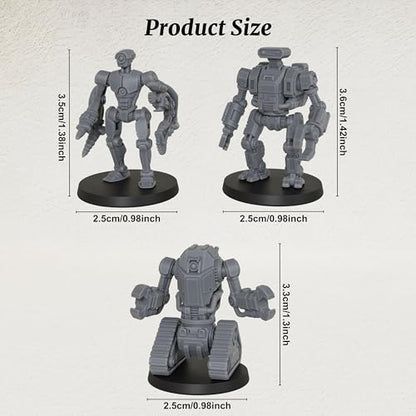 Sci-Fi Minis 28mm Tabletop Unpainted Miniatures -Industrial Droids AS1015 | Miniature Game & TTRPG, 1:56 Role Playing Sci-Fi miniatures RPG Accessory Set