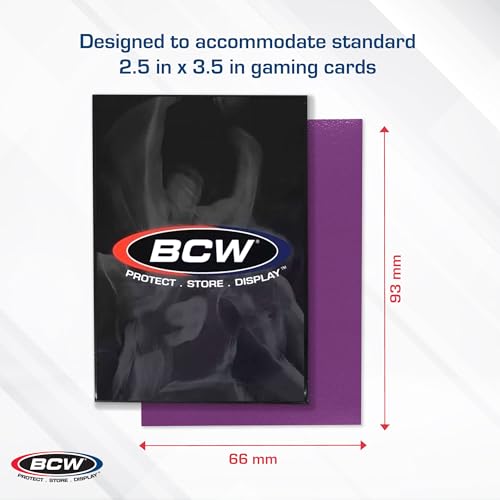 BCW Elite2 Matte Card Sleeves – Mulberry | Anti-Glare Front | Textured Back | Fits Standard 2.5" x 3.5" Cards - 100 Pack - color: Mulberry
