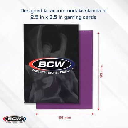 BCW Elite2 Matte Card Sleeves – Mulberry | Anti-Glare Front | Textured Back | Fits Standard 2.5" x 3.5" Cards - 100 Pack - color: Mulberry