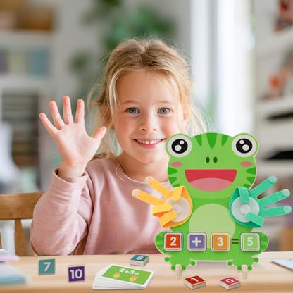 Preschool Learning Toys for Toddlers 3-5, Wooden Finger Counting Toys | finger counting number blocks for kids, math manipulatives toys, preschool educational math toy for boys girls