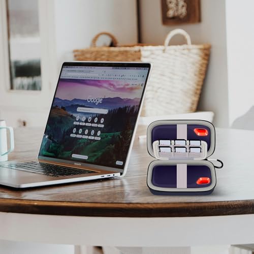 Comecase Dual SSD Case for SanDisk Extreme Portable SSD and Extreme PRO | Holds 2 Drives & 12 SD Cards, Elastic Strap Fit 500GB/1TB/2TB/4TB/8TB, Cable Groove & Carabiner for Travel,Dark Blue,Box Only - color: Dark Blue