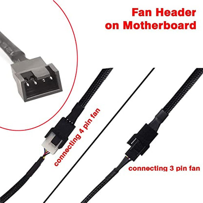 Gebildet 10pcs 4 Pin PWM Fan Extension Power Cable Connector Case Male to Female for Computer Compatible with 4 Pin and 3 Pin PWM Fan - style: PWM (1 to 1)