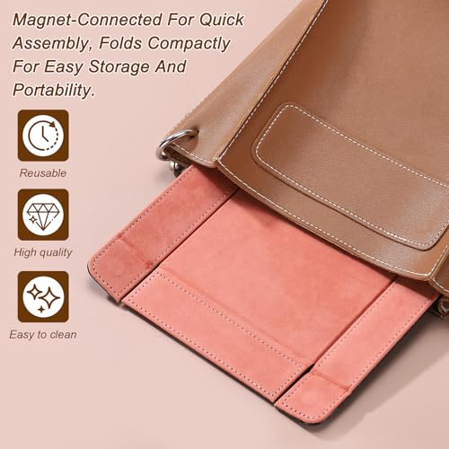 uxcell PU Leather Dice Tray, Rectangle Magnetic Folding Velvet Portable Folding Dice Rolling Tray for Table Games Keys Wallet Watch Coin, Red Brown - color: Red Brown