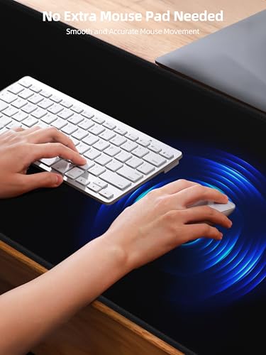 Mouse Pad 31.5x15.75 Inch with Calculator, 15W Magnetic Wireless Charging Desk Mat, XXL Desk Pad, Home Office Large Keyboard Pad with Ultra-Smooth Surface, Non-Slip Base (Black) - color: 31.5x15.75"magnetic Calculator No Rgb-black