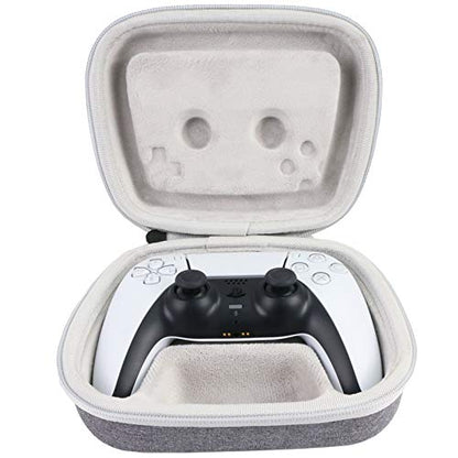 Baval Hard Case for Playstation 5 PS5 DualSense Wireless Controller | Protective Storage Box, Specifically Design for PS 5 Controller, Soft Velvet Lining, Customized Slots, Snug Fit, White Case - color: White Hard Case