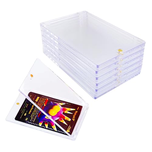 6 Pack Magnetic Card Holder 55pt One Touch Hard Trading Protector Case for Baseball Basketball Football Sports Cards - color: 55pt