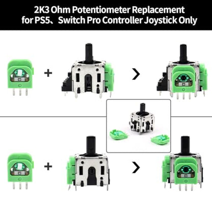 RALAN Replacement Interchangeable Thumbsticks Joysticks Repair Kit for Xbox One, Xbox Series X/S, PS4/PS5/NS Pro Controllers, 3 Height Plastic Base, 5 Grip Designs (PS5/Switch PRO) - color: PS5/Switch PRO