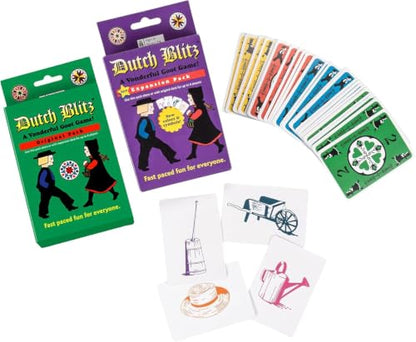 Original Dutch Blitz Card Game and Purple Expansion Pack Bundle with Storage Bag (Purple) - color: Purple