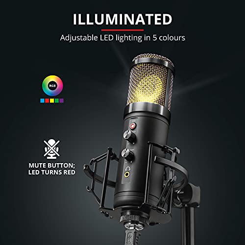Trust Gaming GXT 256 Exxo USB Streaming Microphone for PC, Laptop and PS4, Black - style: GXT 256 Exxo