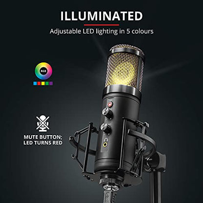 Trust Gaming GXT 256 Exxo USB Streaming Microphone for PC, Laptop and PS4, Black - style: GXT 256 Exxo